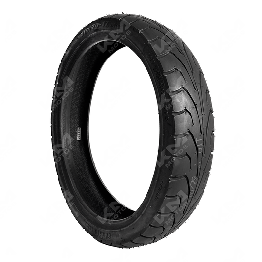 Llanta delantera 110/70-17 lisa para motocicleta KM Motos, neumático con perfil delgado y banda de rodadura lisa, 6PR.