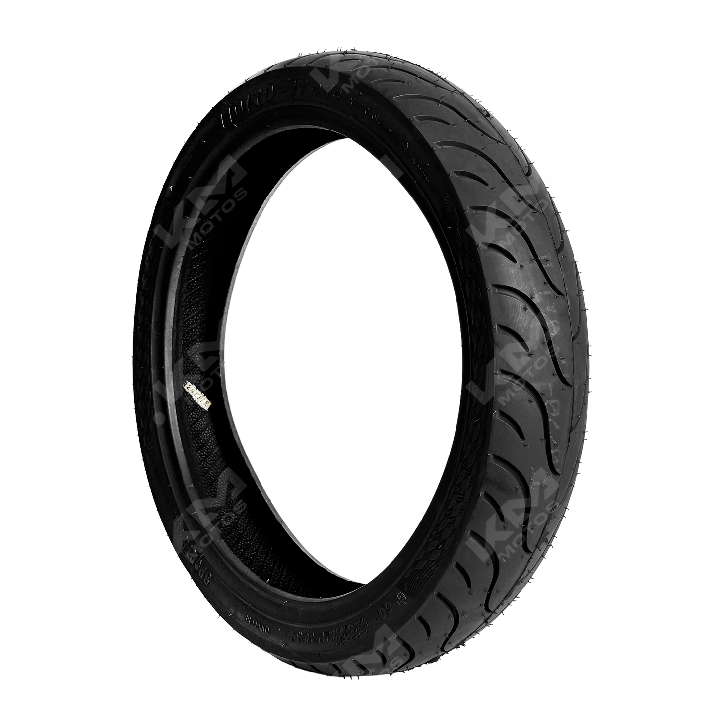 Llanta de motocicleta KM Motos 110/70-17 Lisa 6PR PG77C TL, neumático de perfil bajo para motoristas.