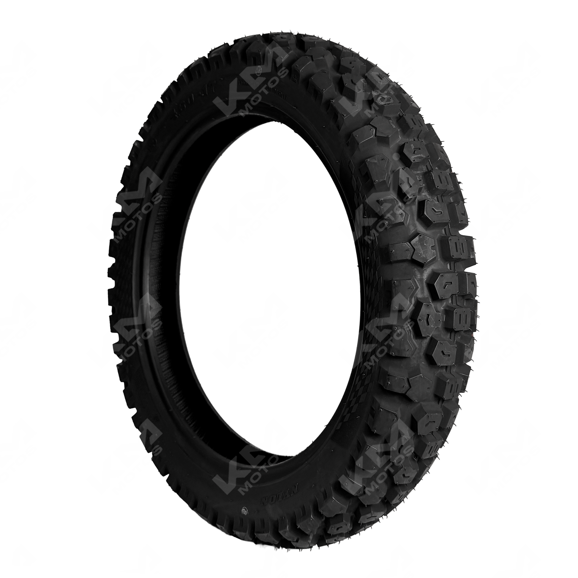 Rueda de llanta 4.60-17 semitractora KM Motos, neumático con perfil y banda de rodadura visibles, para tractor agrícola.