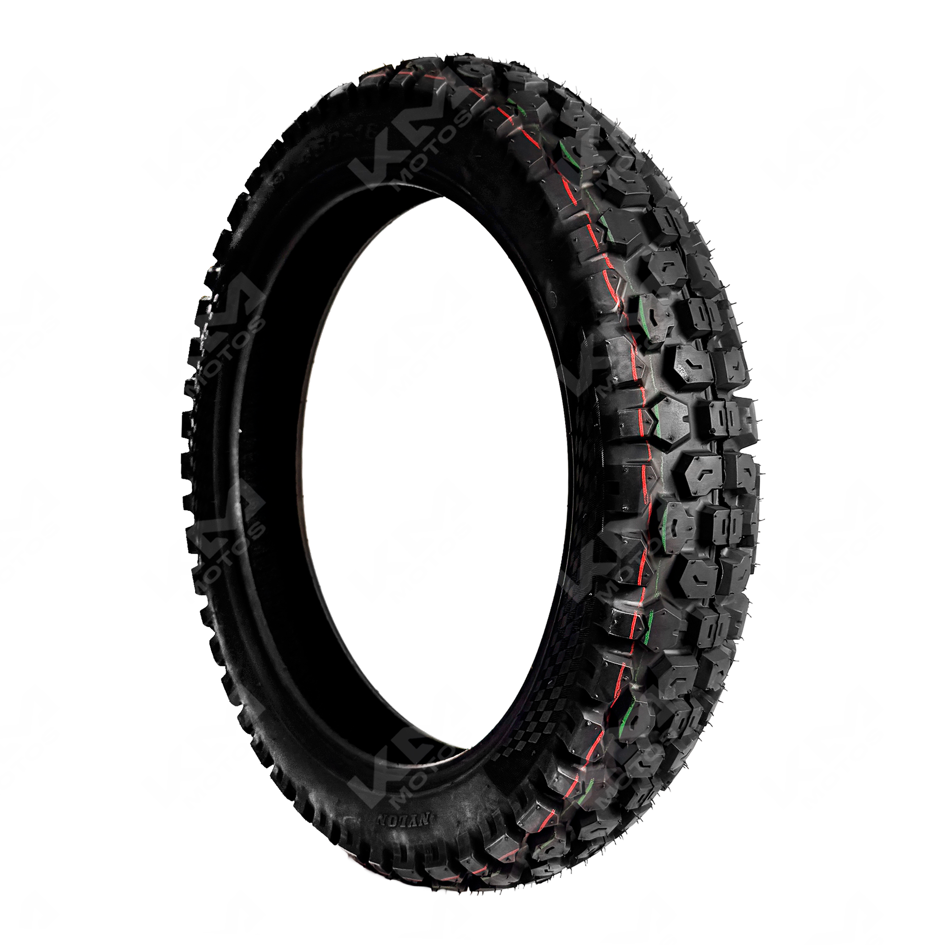 Llanta trasera semitractora 4.60-18 KM Motos, resistente, con estructura 6PR para vehículos agrícolas y maquinaria pesada.