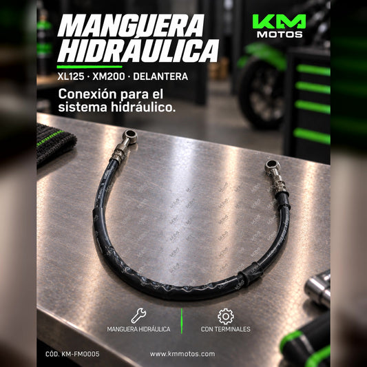 Manguera de freno XL125 y XM200 de la marca Senli, mostrando la manguera de freno resistente y flexible para motocicleta.