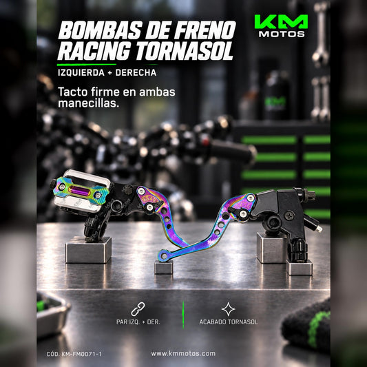 BOMBA DE FRENO DE LUJO RACING BOMBA TORNASOL (IZQ+DER) — KM-FM0071-1 | KM Motos