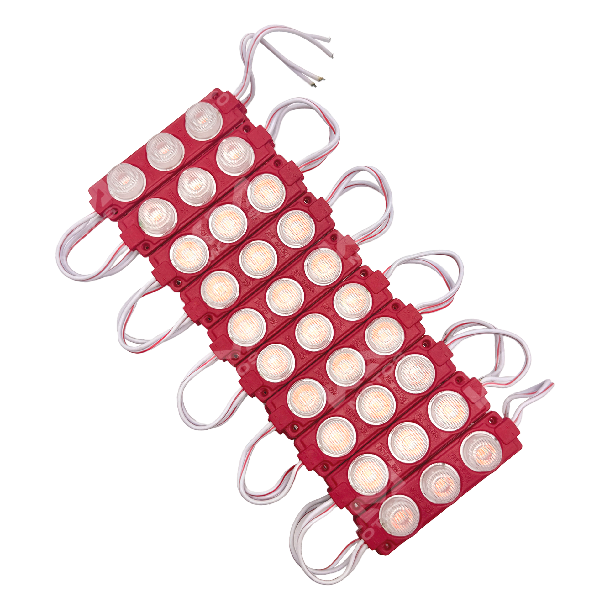 Modulos LED de 3 puntos rojos de KM Motos, luces de señalización para motocicleta, visible y resistente.