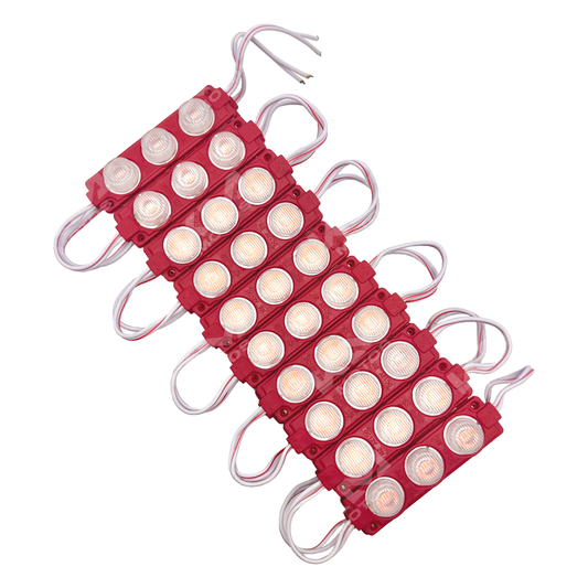 Modulos LED de 3 puntos rojos de KM Motos, luces de señalización para motocicleta, visible y resistente.