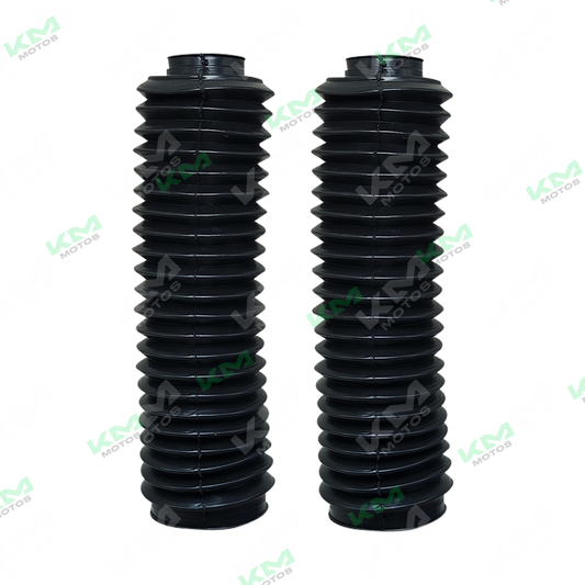 Polveras negras KM Motos GXT/KMF a/r para motocicletas, con diseño resistente y duradero, visible en la imagen.