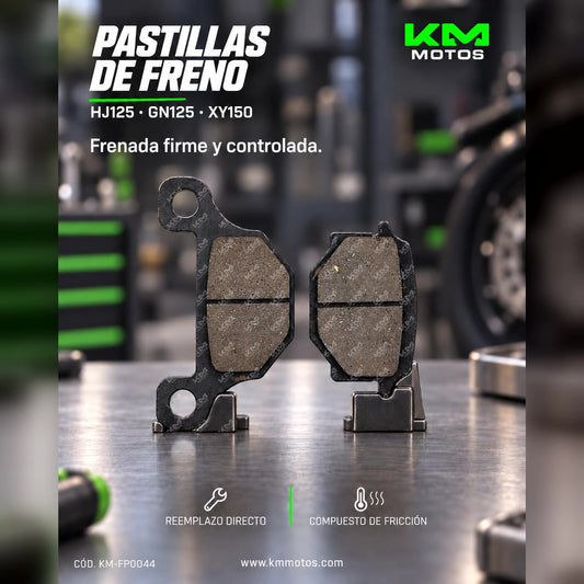 Pastillas de freno KM Motos para HJ125, GN125 y XY150, componentes de freno de alta calidad para motocicletas.