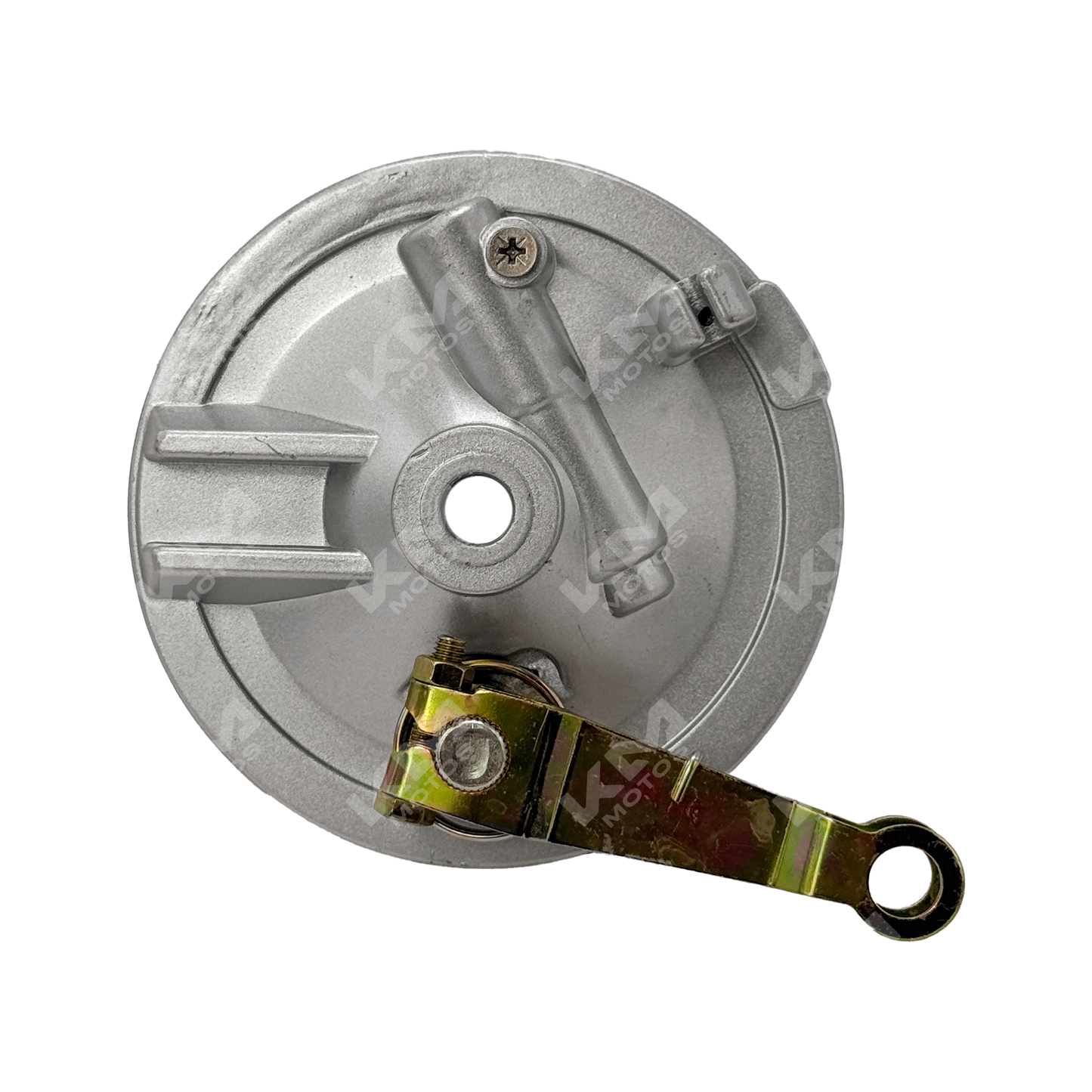 Disco de fricción delantera para motocicleta CG 125 y KB150, marca KM Motos, con superficie metálica y muescas de fricción.
