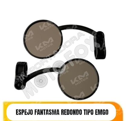 Retrovisor Fantasma, retrovisor lateral para vehículo, diseño moderno y estilo retro en acabado negro.