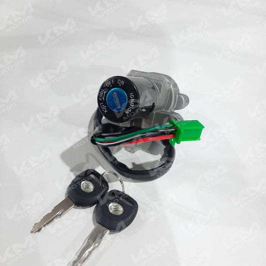 Interruptor de encendido Senli HJ125-7 para motos, con palanca de encendido y diseño resistente, en acabado negro.
