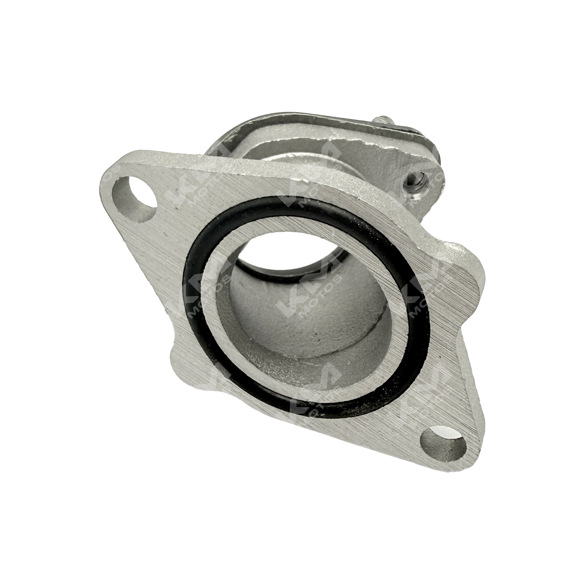 Carburador de metal para CG125 de la marca KM Motos, mostrando componentes y conexiones en una vista clara.