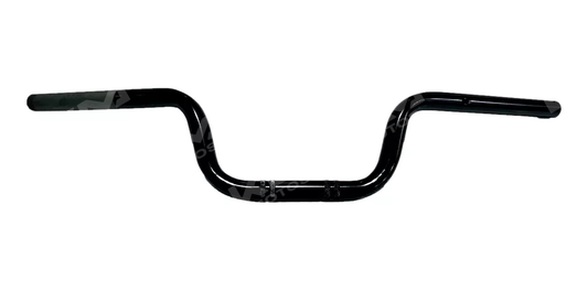 Timon YBR 125 "A" de la marca Universal, manubrio para motocicleta YBR 125, con detalles de montaje y acabado en negro
