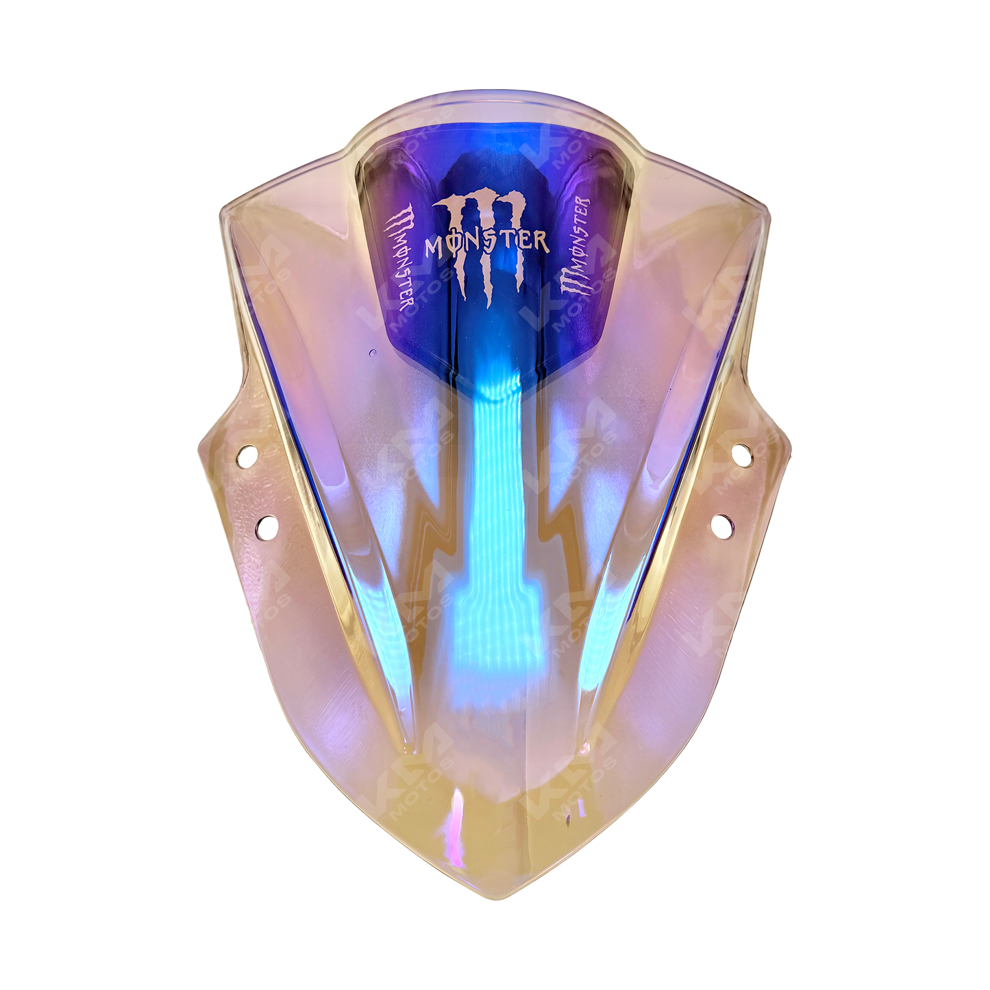 VISERA P/MOTO UNIVERSAL (CUPULA) MONSTER TORNASOL CON LED - KMMOTOSHN