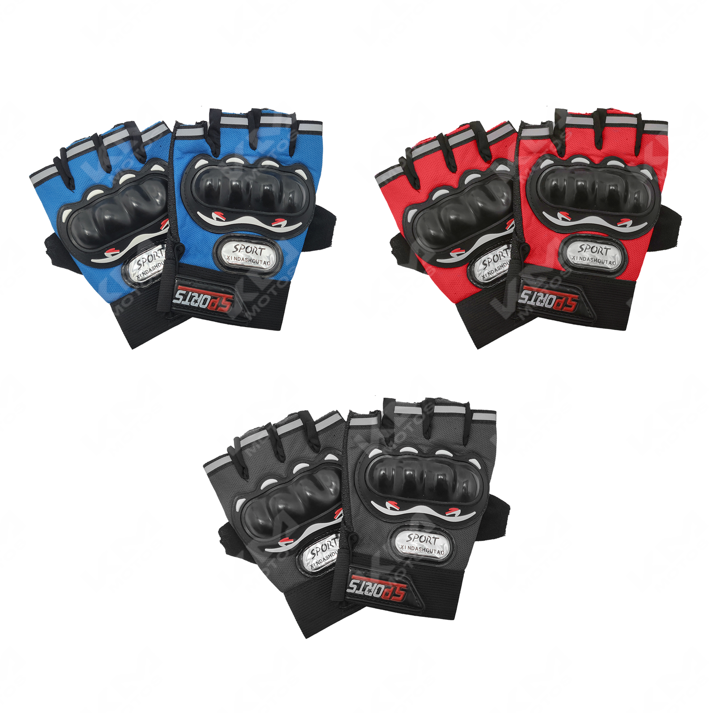 Guantes cortos de protección deportiva KMMOTOS, con diseño resistente y cómodo para actividades al aire libre.