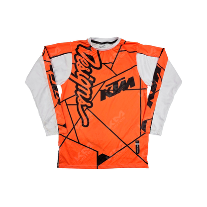 CAMISETA DEPORTIVA + DISENO  KTM BLANCO, NARANJA JD02 TALLA "L"
