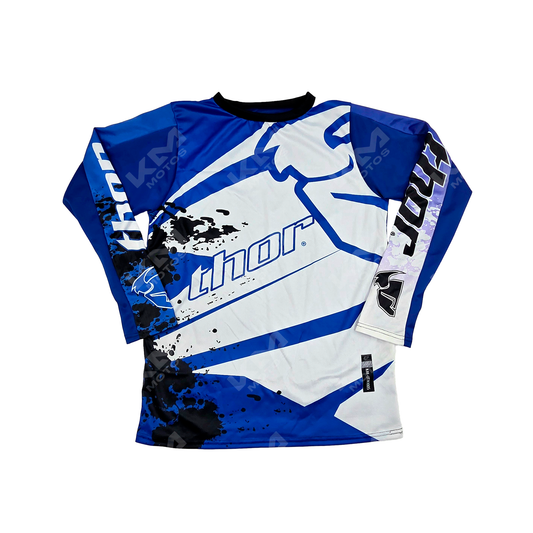 CAMISETA DEPORTIVA + DISENO THOR BLANCO, AZUL JD05 TALLA "L"