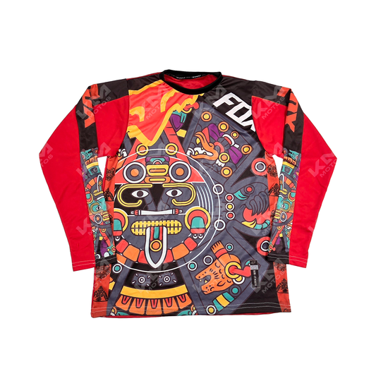 Camiseta Deportiva + Diseno Fox Rojo Multicolor JD16 Talla "XL"