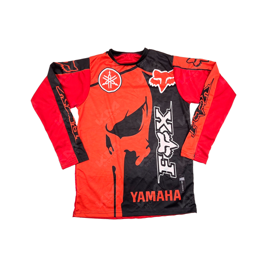 CAMISETA DEPORTIVA + DISENO FOX YAMAHA ROJO, NEGRO JD24 TALLA "XL"