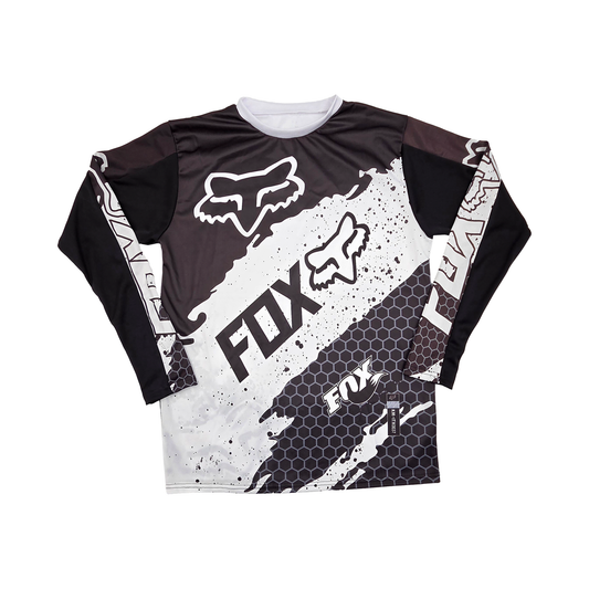 CAMISETA DEPORTIVA + DISENO FOX BLANCO NEGRO JD37 TALLA "M"