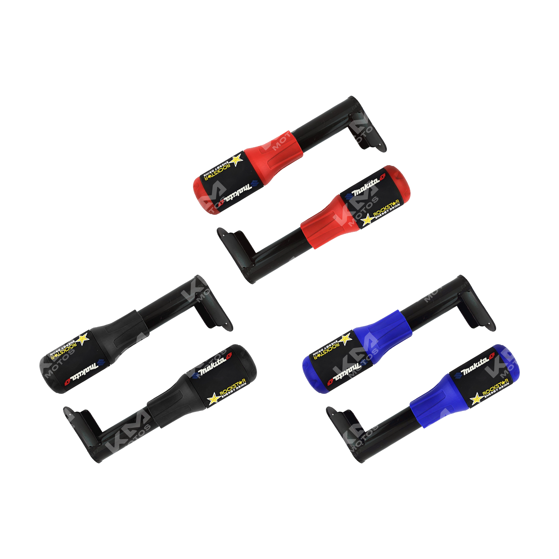 Defensas universales tipo slider dual de KM Motos para protección de moto, en color negro con diseño resistente.