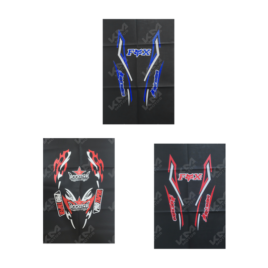 Funda de asiento universal para motocicleta KM Motos, protección y comodidad para asientos en color negro.