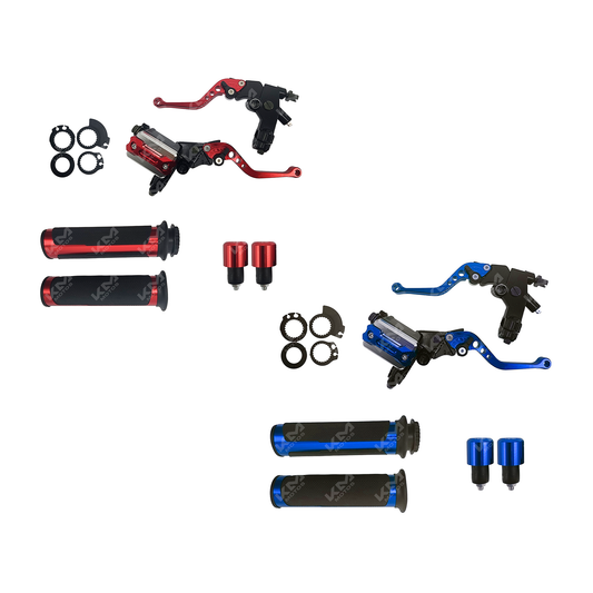 Manecillas completas de lujo y bomba racing KM Motos, accesorios para motocicleta con diseño elegante y rendimiento avanzado.