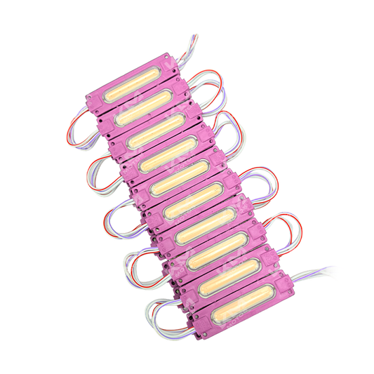 Luces LED de módulos de gel rosado KM Motos, iluminación decorativa para motocicletas, con diseño moderno y brillante.