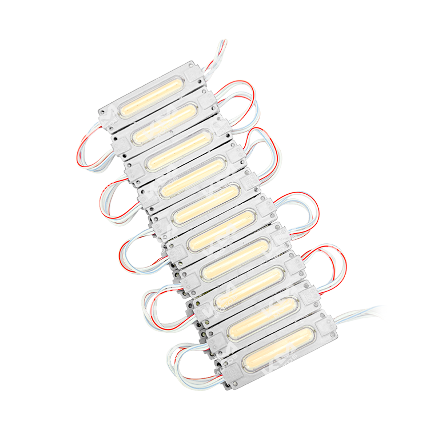 Luces LED blancas KM Motos, módulos de gel blanco, iluminación moderna y brillante para motocicletas.