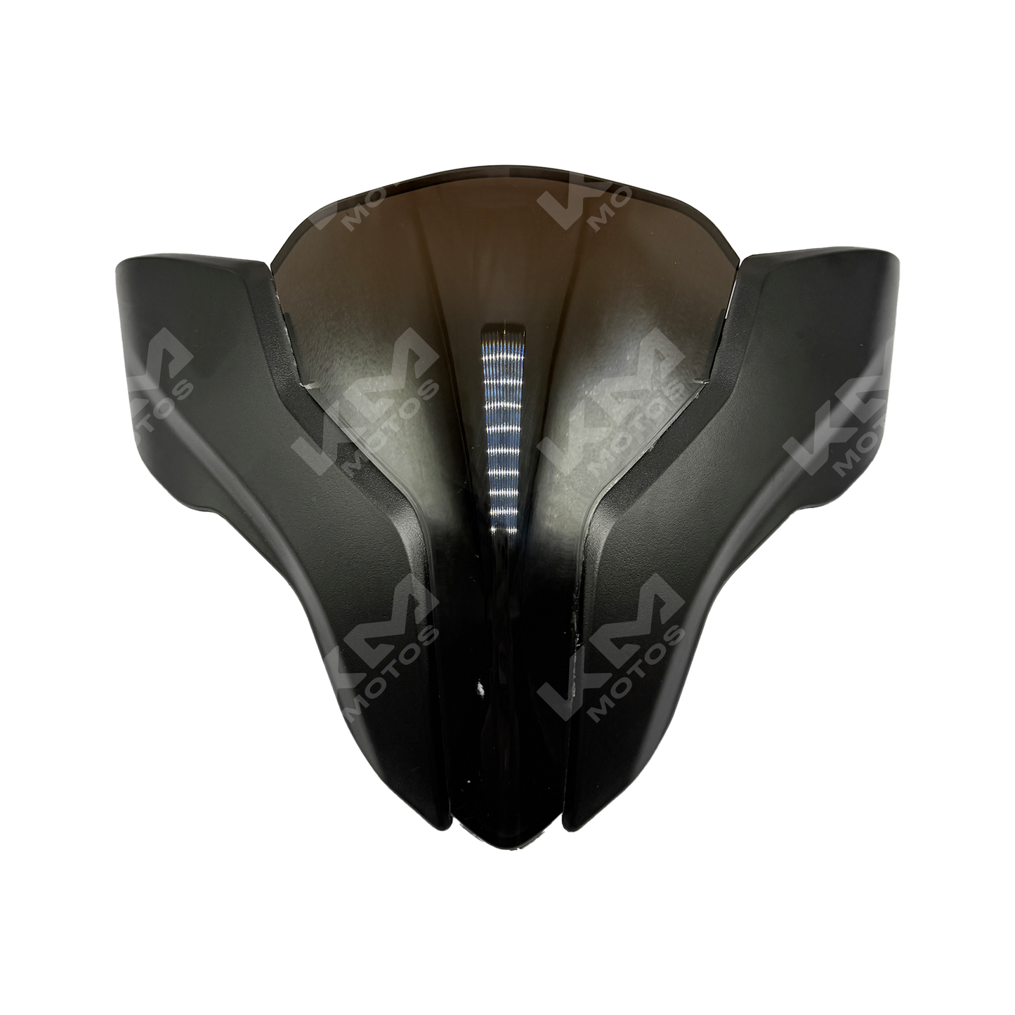 Visera negra para casco de motocicleta NS200 de KM Motos, protección y estilo para motoristas.