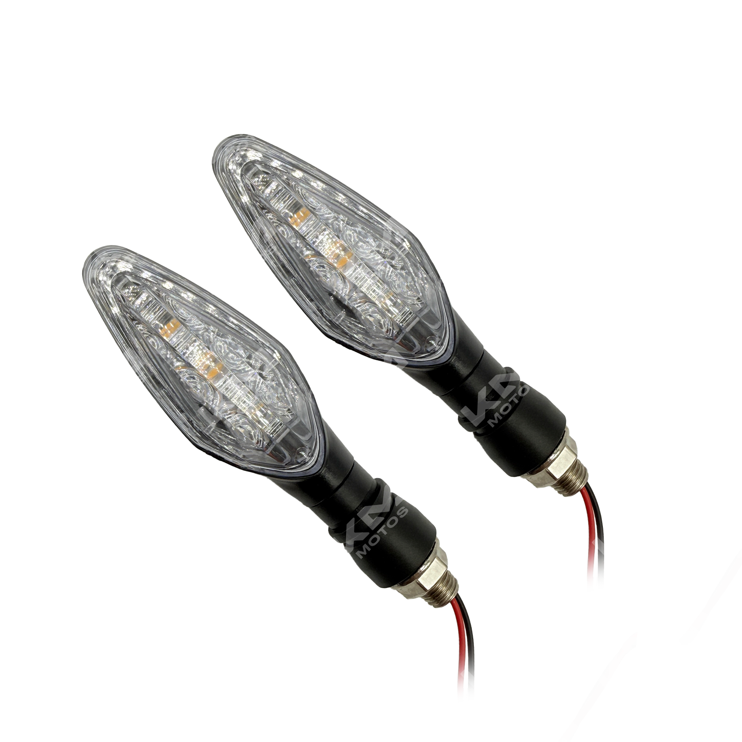 Faro LED AV-30 de KM Motos con diseño compacto y luz brillante para motocicletas, en color negro con detalles en plateado.