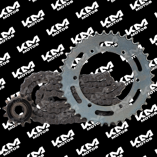 Kit de tracción para motocicleta XTZ-250 de la marca Universal, incluye componentes para tracción y arrastre.