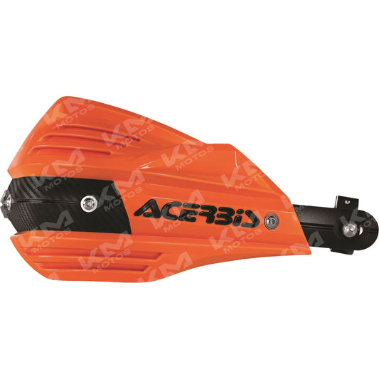 Protector de punos Acerbis naranja para manos, material plástico resistente, diseñado para protección en motocicletas.
