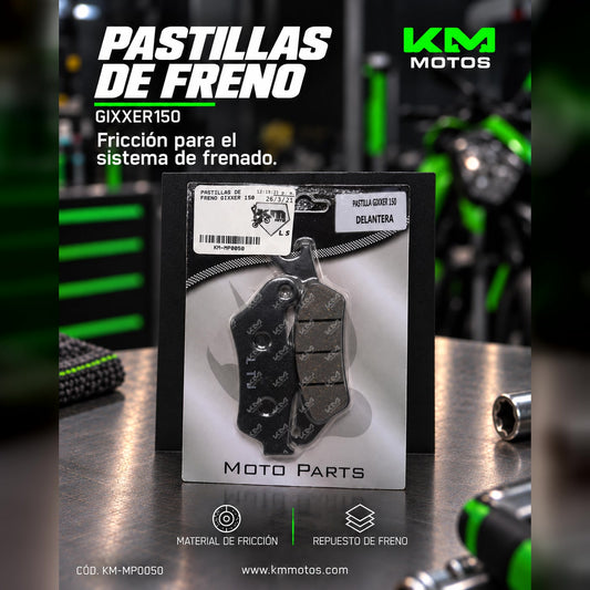 Pastillas de freno LTJ para Gixxer 150, componentes de fricción de alta calidad, visibles en la imagen.