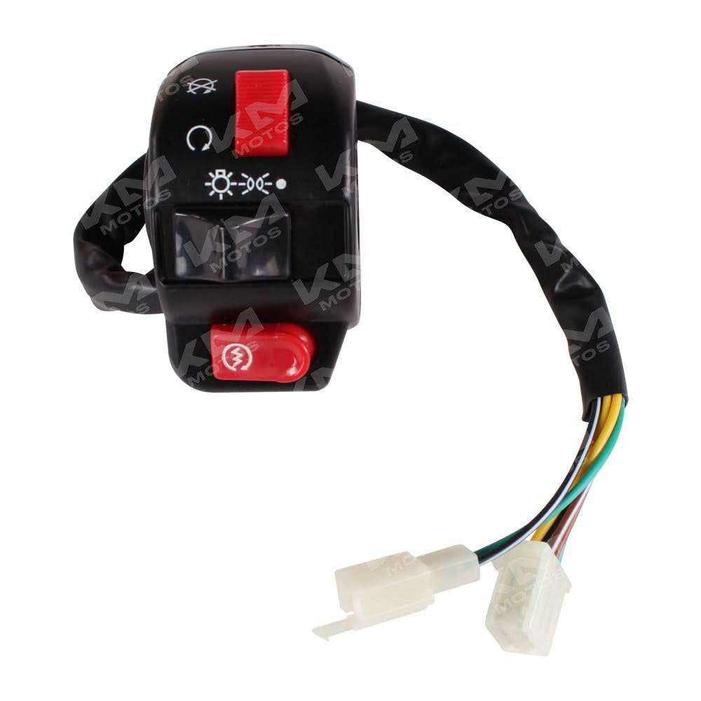 Interruptor de pito universal GY6/DS150 automática, accesorio eléctrico con botón visible en imagen.