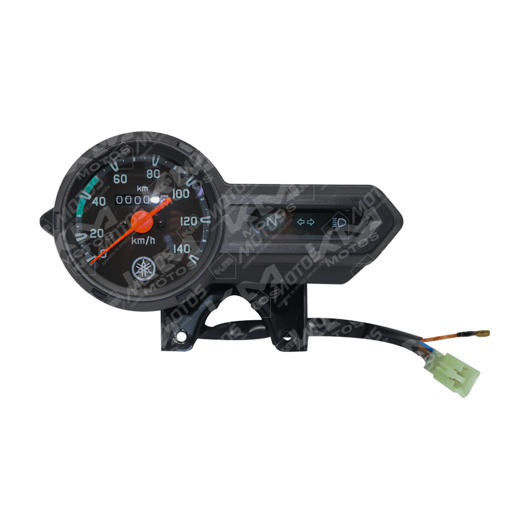 Tacómetro Universal CRUX110 con pantalla digital y dial, muestra RPM y medición de velocidad en un entorno mecánico.