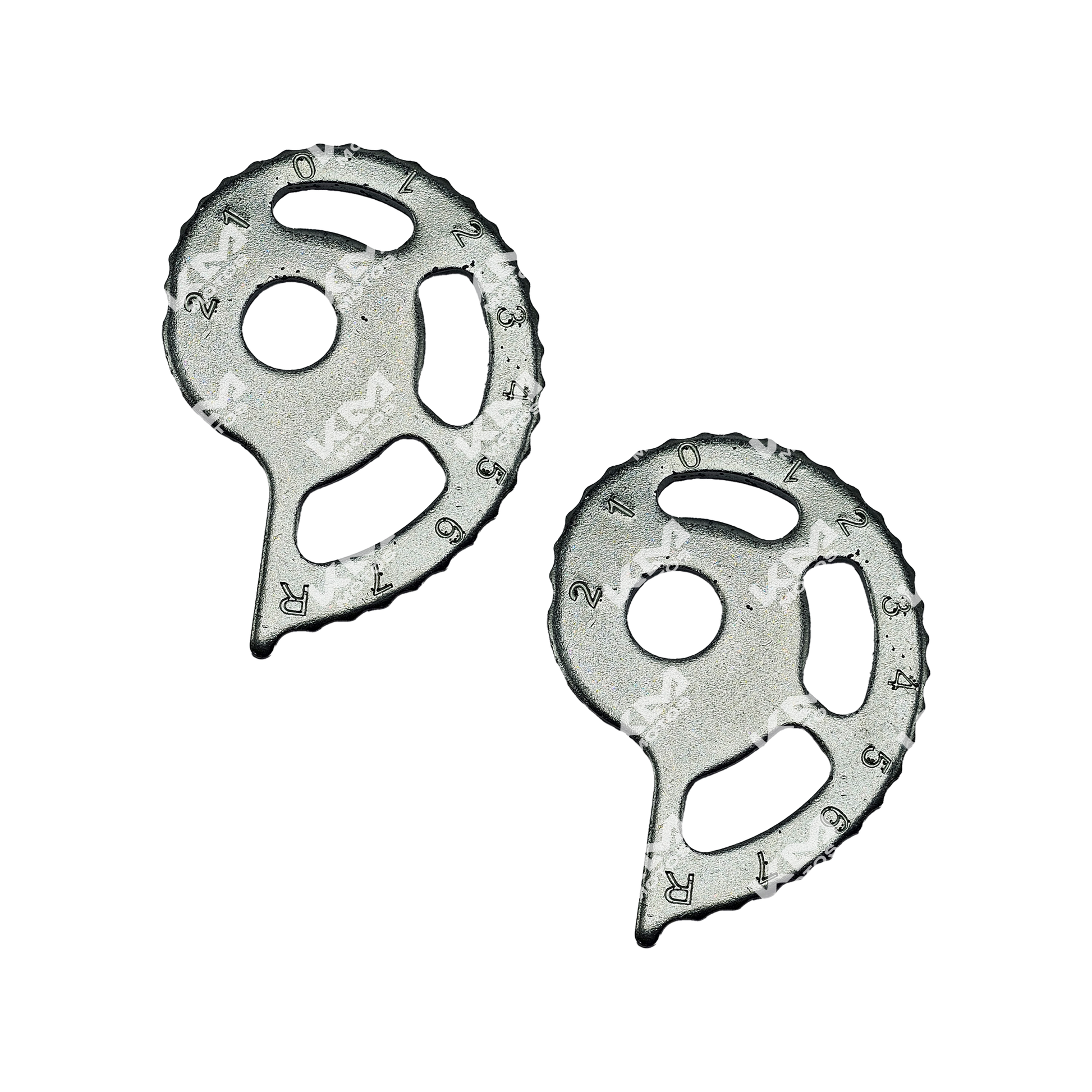 Ajustador de cadena KM Motos GXT Kit Media Luna, herramienta para ajustar cadenas de motocicleta, en color negro con detalles metálicos.