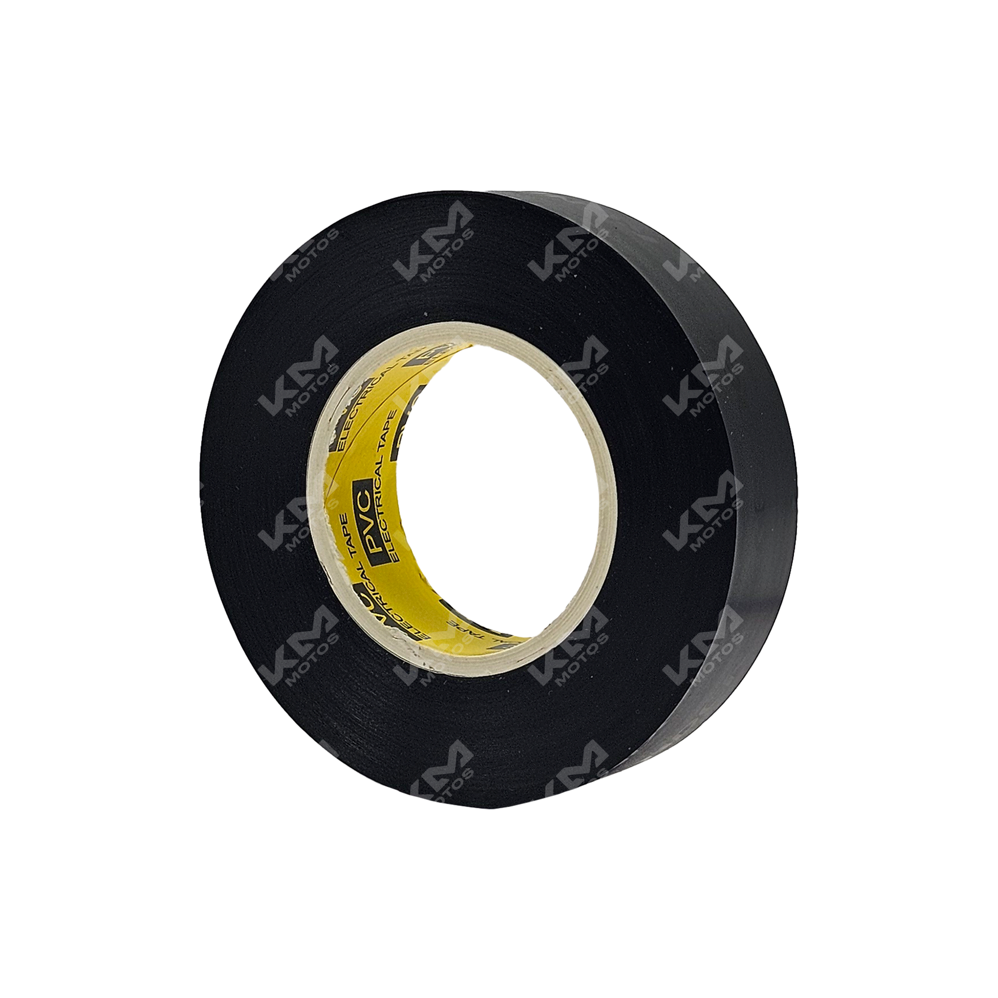 Cinta aislante grande KM Motos de color negro, resistente y duradera para reparaciones eléctricas y aislamiento.