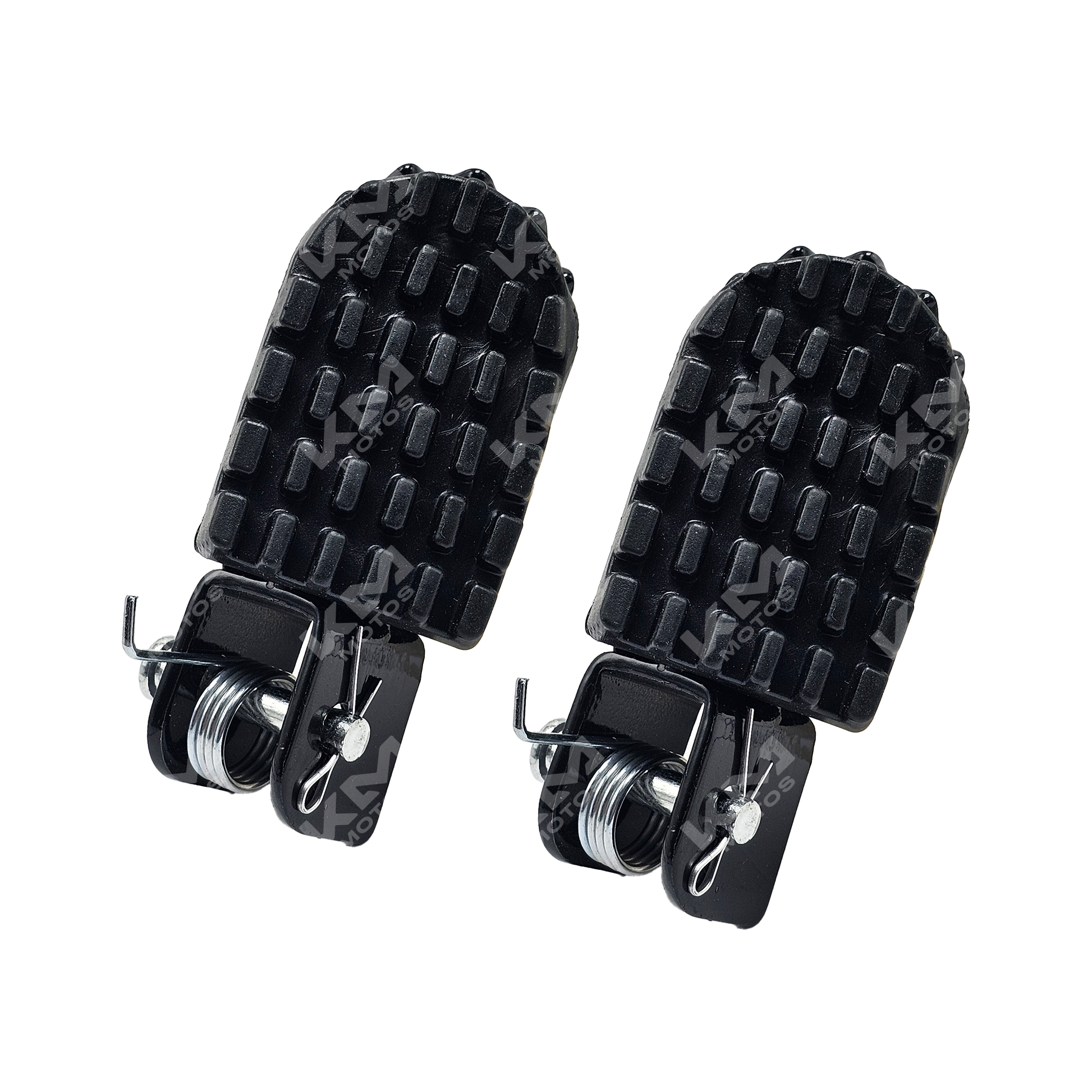 Estribo delantero KM Motos XM200Z, resistente y duradero, en color negro, con detalles de montaje visibles.