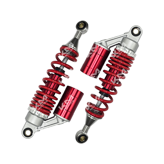 Amortiguador de gas de lujo universal rojo de KM Motos, componente para suspensión de motocicleta.