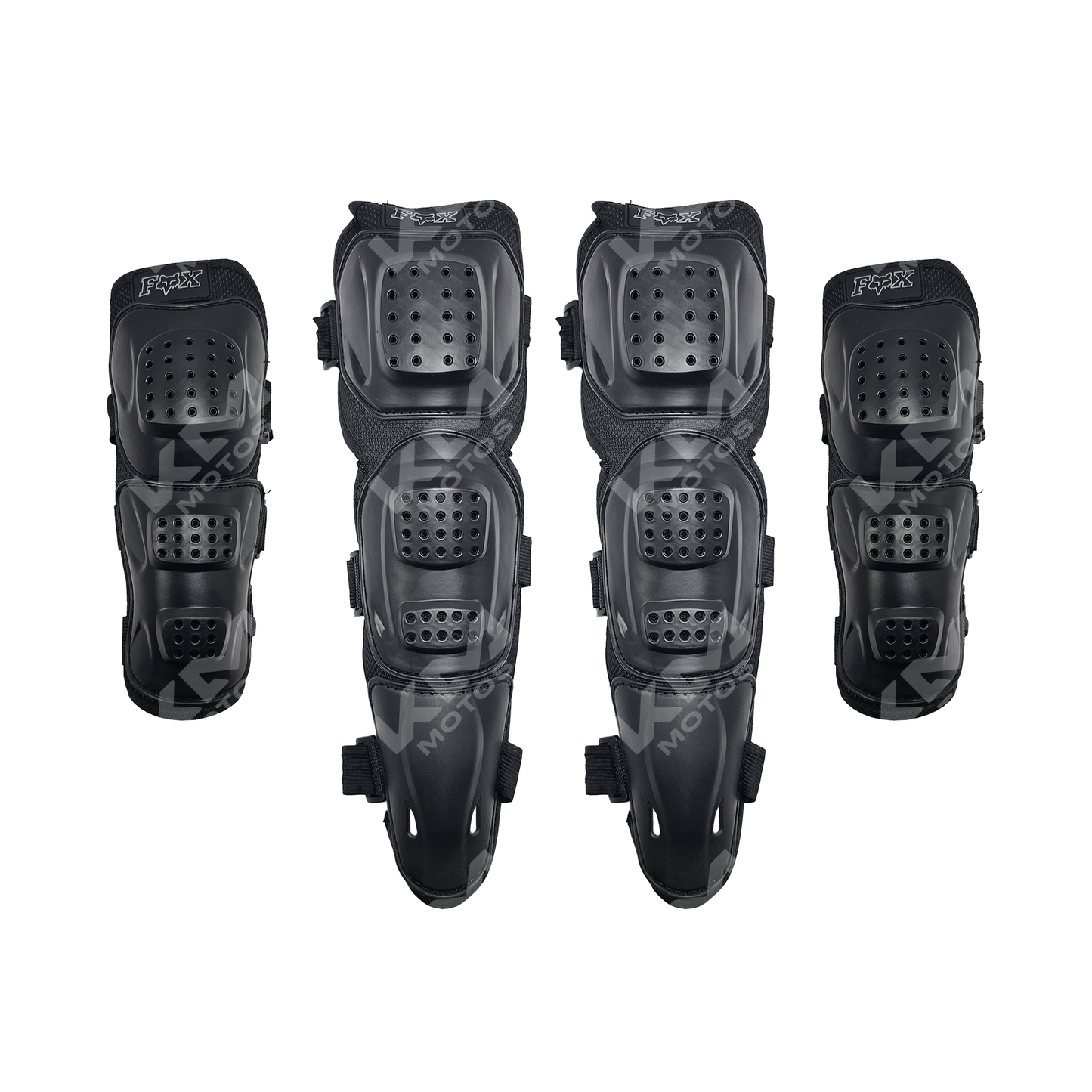 Rodilleras y coderas de KM Motos, protección deportiva con diseño resistente y cómodo para motociclistas.