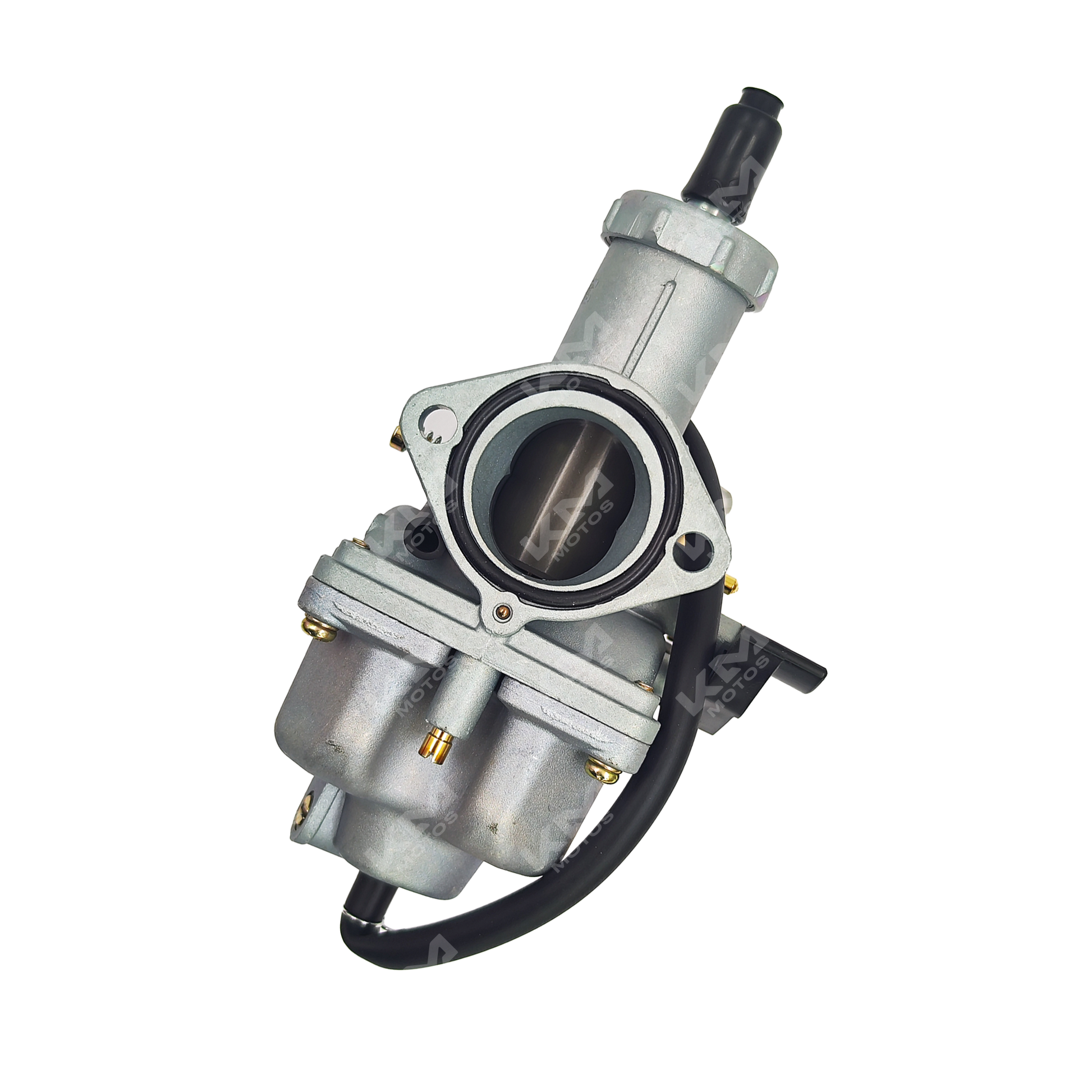Carburador PZ30 CG200 A/R de KM Motos, vista detallada del carburador para motocicletas.