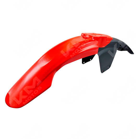 Guardafango rojo para YBR125-G TT de KM Motos, resistente y diseñado para motocicletas.