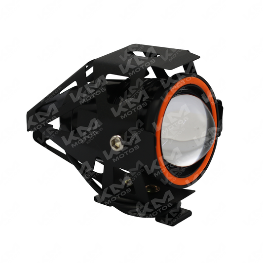 Luces LED Ojo de Ángel y cortina doble de la marca Universal, iluminación moderna para vehículos, en imagen.