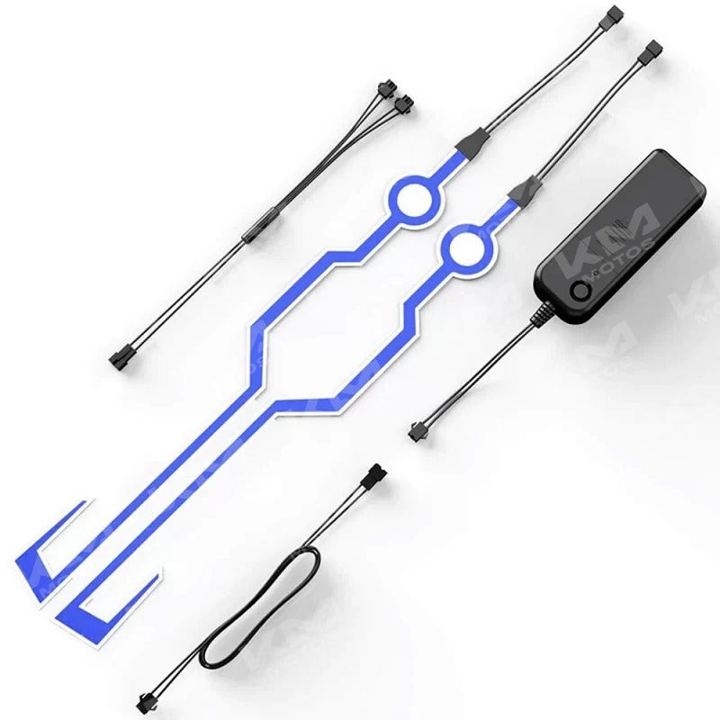 Luz LED para casco escudo Universal, accesorio brillante con botón de encendido y diseño compacto para mayor seguridad.