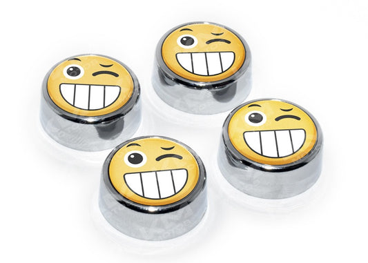 Tornillos para placa Universal de lujo con diseño de cara feliz, visibles en la imagen KM-PT0038.
