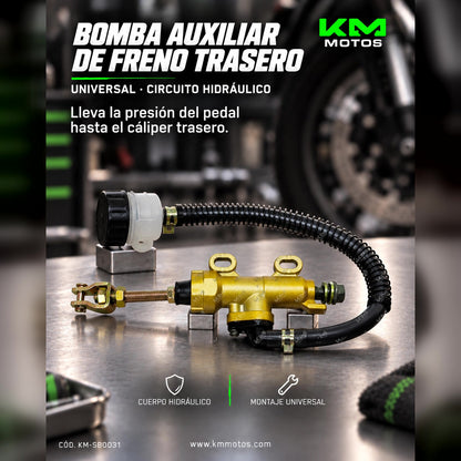 BOMBA AUXILIAR DE FRENO TRASERO UNIVERSAL — KM-SB0031 | KM Motos