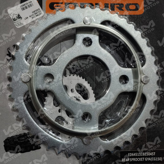 Catarinas Enduro CG150/GYA 45T, pedal de bicicleta de montaña con diseño resistente y duradero, en color negro.