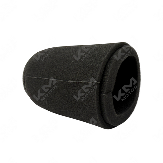 Filtro de aire KM Motos Apache 160 2V/180, muestra el filtro rectangular con material de espuma y marco de plástico.