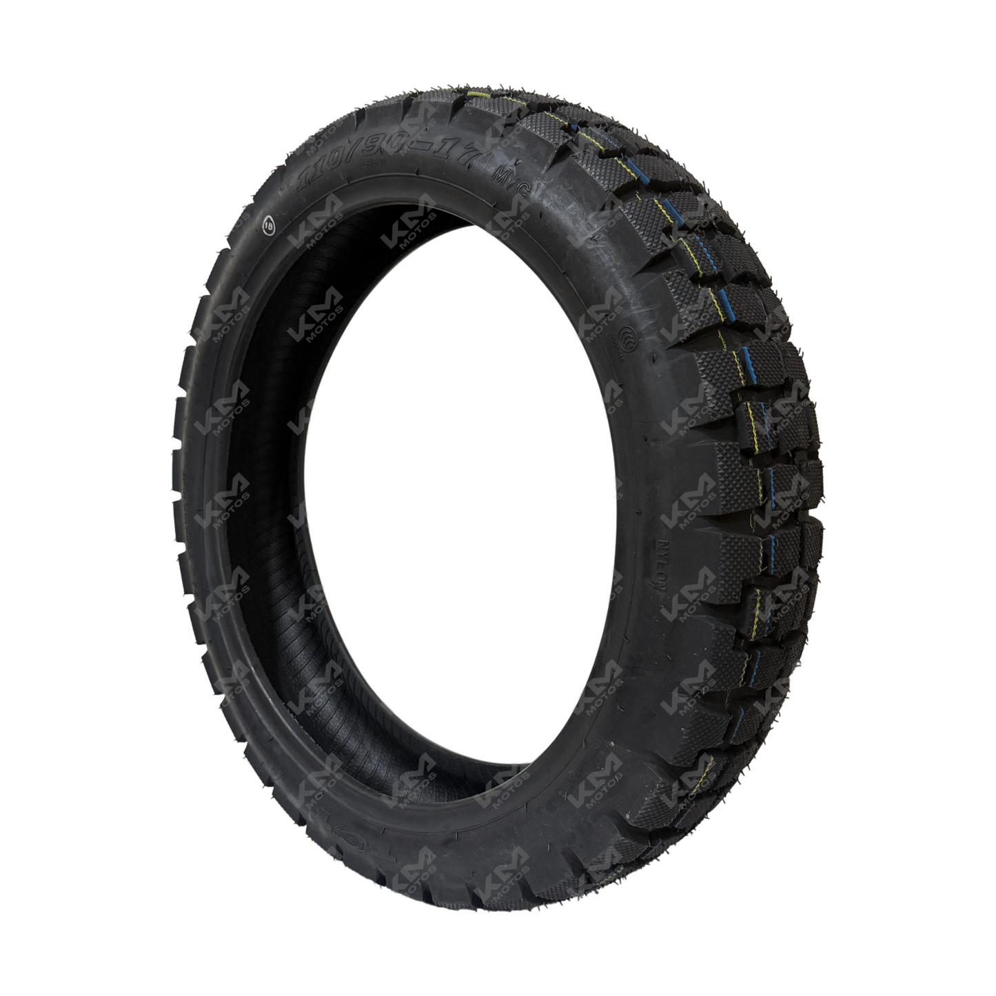 Llanta trasera 110/90-17 Diamond para tractor de la marca KM Motos, con banda de rodadura y estructura resistente.