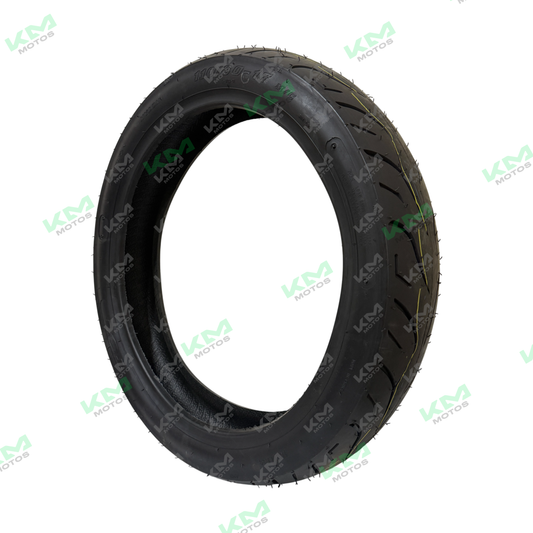 Llanta trasera lisa 110/80-17 de KM Motos, neumático para motocicleta con banda lisa y perfil ancho.