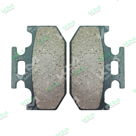 Pastillas de freno para motos ETX250GY, Raptor, YZ125 y XT250, mostrando las pastillas y componentes en una imagen clara.